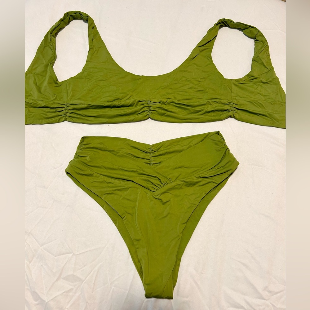 Riot Swim Two Piece Bikini Set Matcha Color Size Small